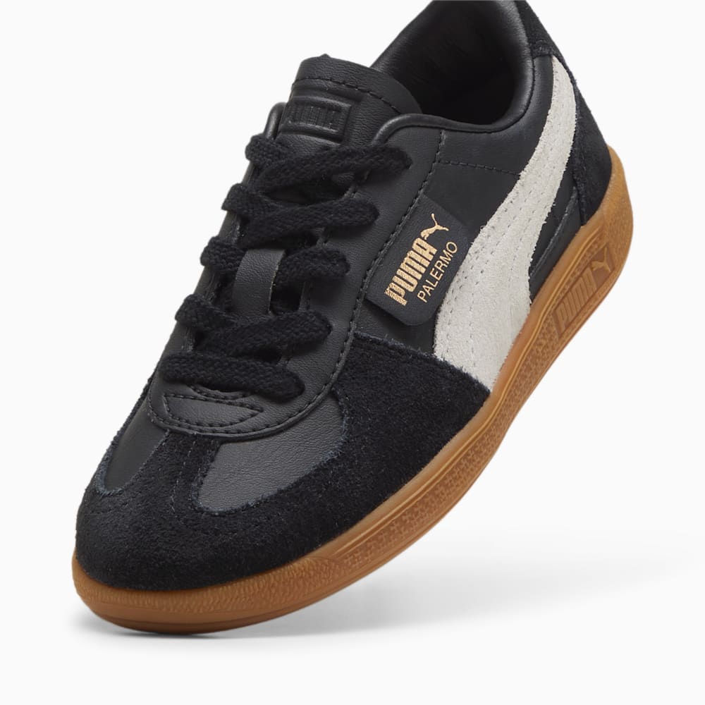 Puma Palermo Leather Little Kids Sneakers - Black-Feather Gray-Gum