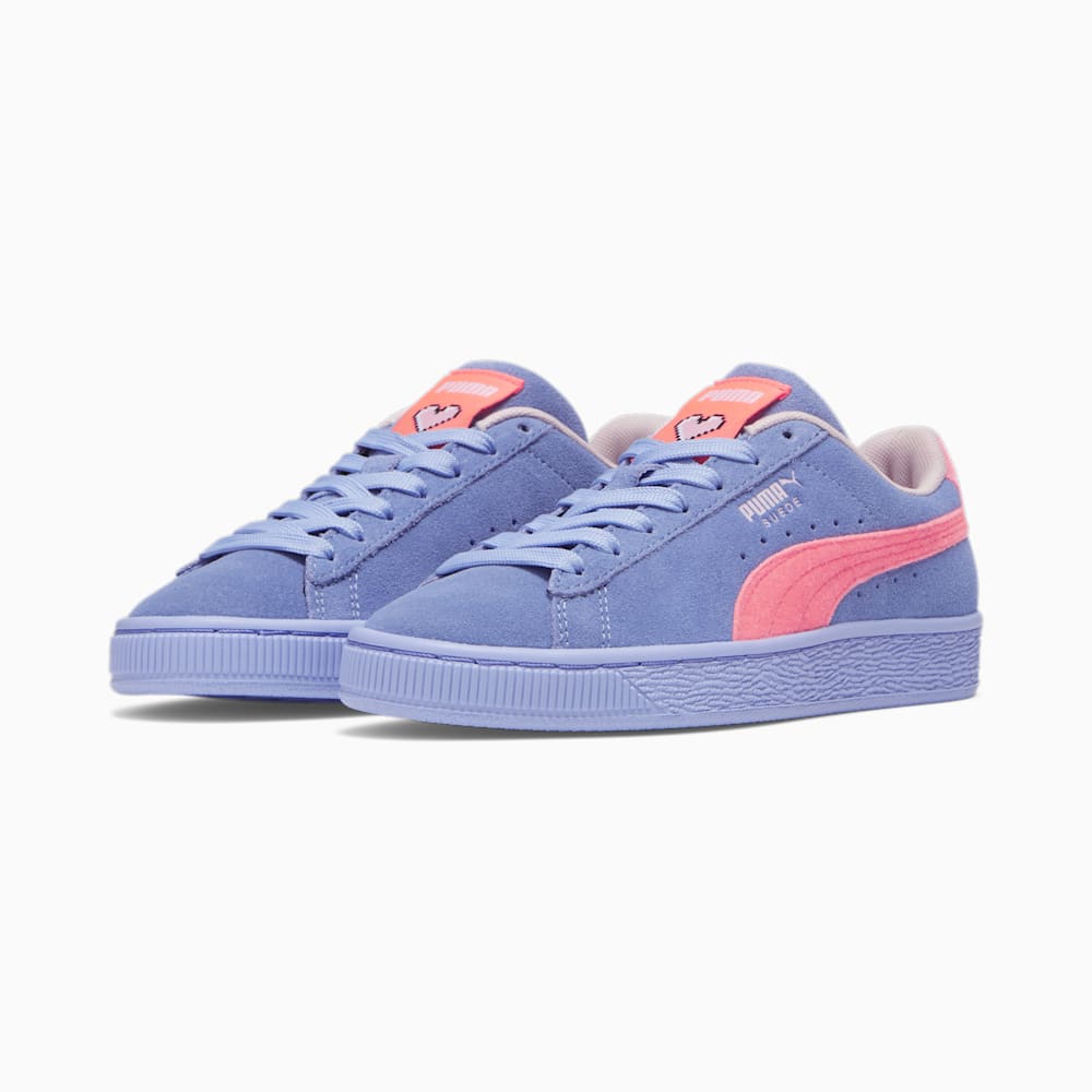 Puma Suede Valentine's Big Kids Sneakers - Elektro Purple-Ignite Pink