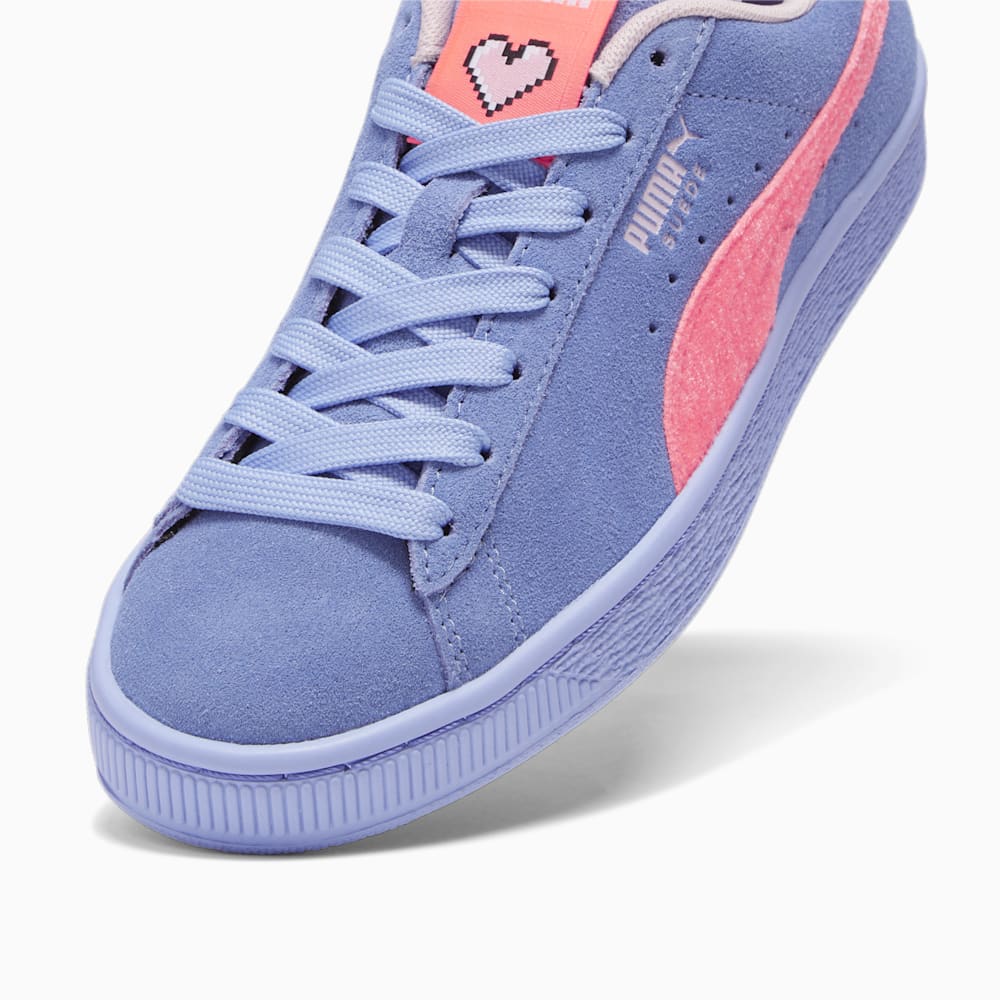 Puma Suede Valentine's Big Kids Sneakers - Elektro Purple-Ignite Pink