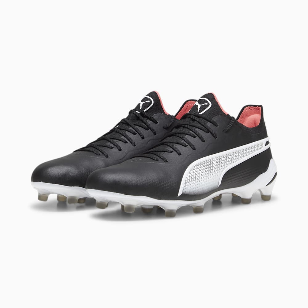 Puma KING ULTIMATE FG/AG Soccer Cleats - Black-White-Fire Orchid