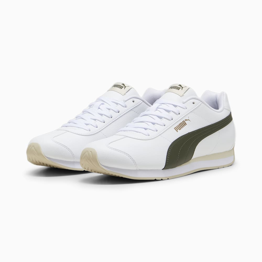 Puma Turin III Trainers - White-Dark Olive-Putty-Gold