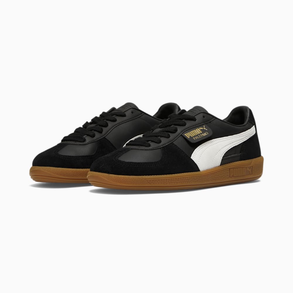 Puma Palermo Leather Sneakers - Black-Feather Gray-Gum