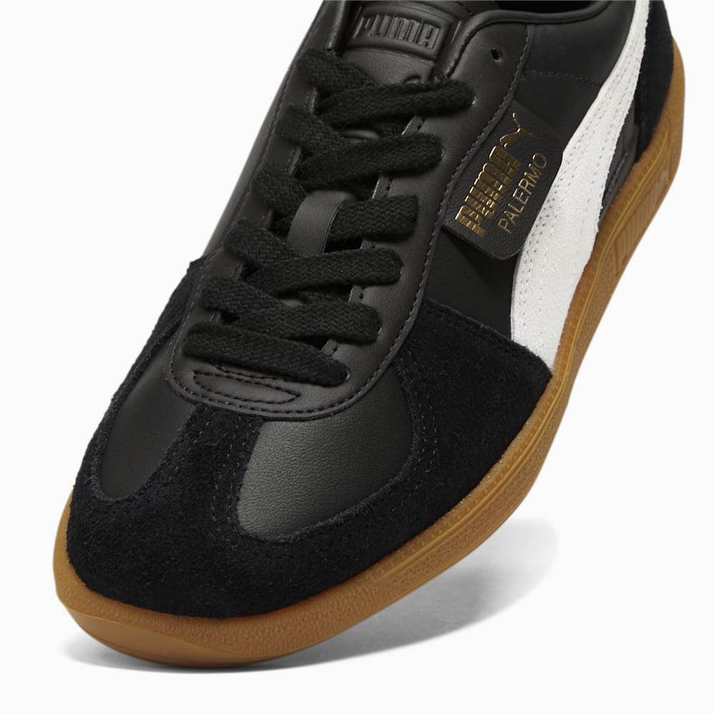 Puma Palermo Leather Sneakers - Black-Feather Gray-Gum