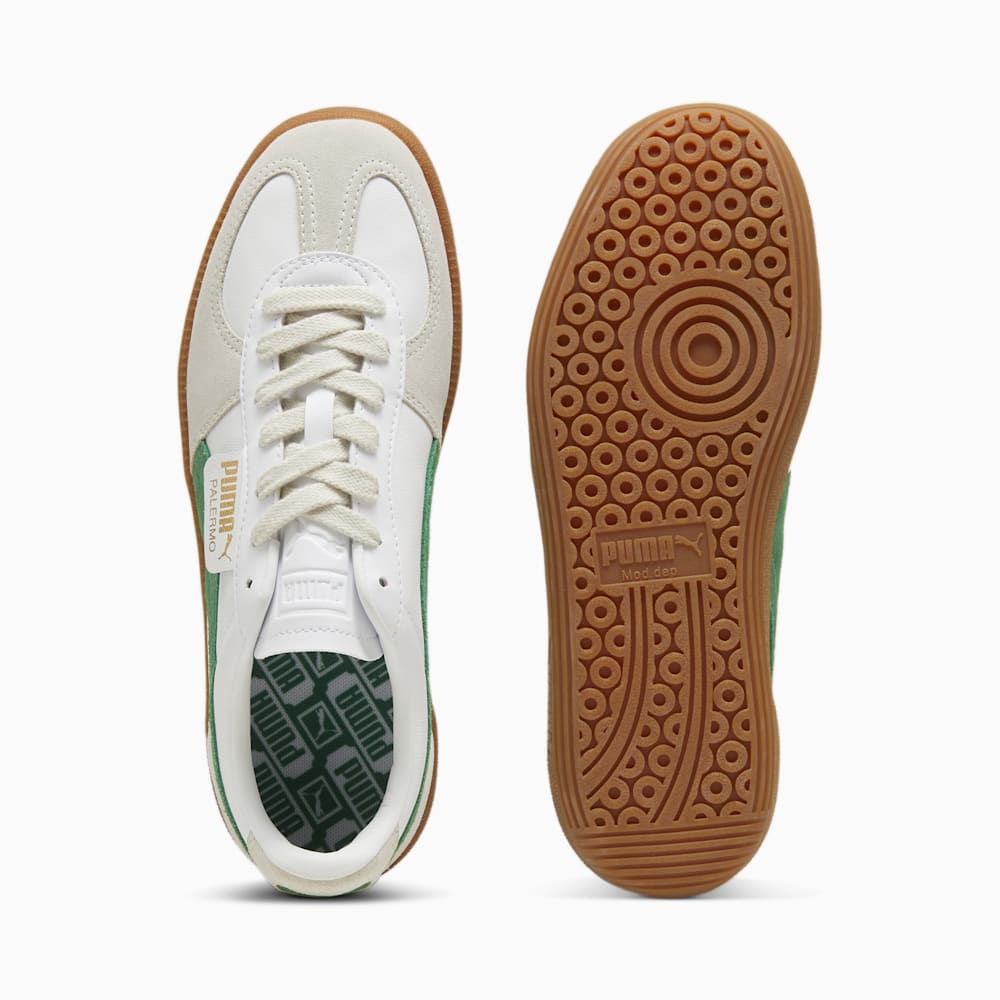 Puma Palermo Leather Sneakers - White-Vapor Gray-Archive Green