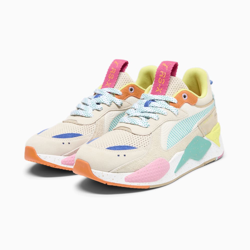 Puma RS-X Suede Multi Sneakers - Alpine Snow-Prairie Tan-Rickie Orange