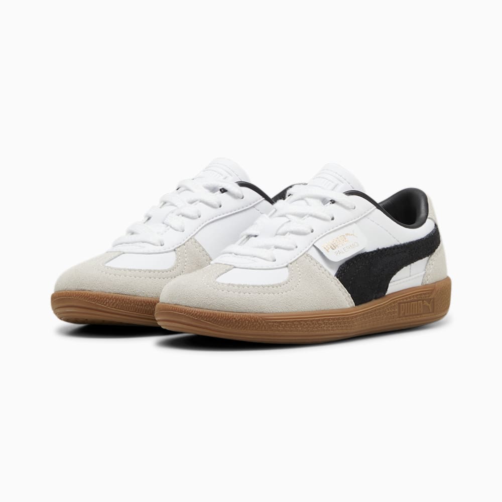 Puma Palermo Leather Little Kids Sneakers - White-Vapor Gray-Gum