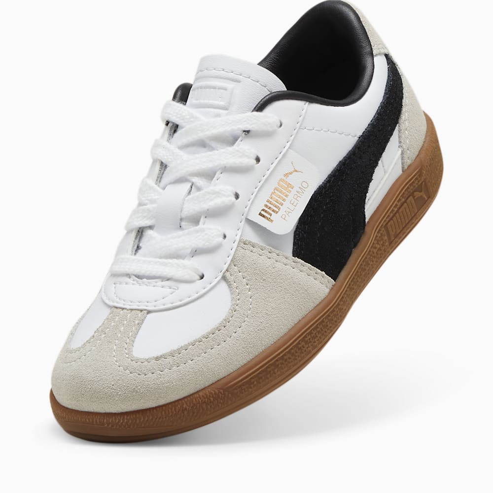 Puma Palermo Leather Little Kids Sneakers - White-Vapor Gray-Gum