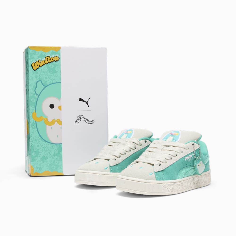 Puma x SQUISHMALLOWS Suede XL Winston Sneakers - Warm White-Alpine Snow-Elektro Pool