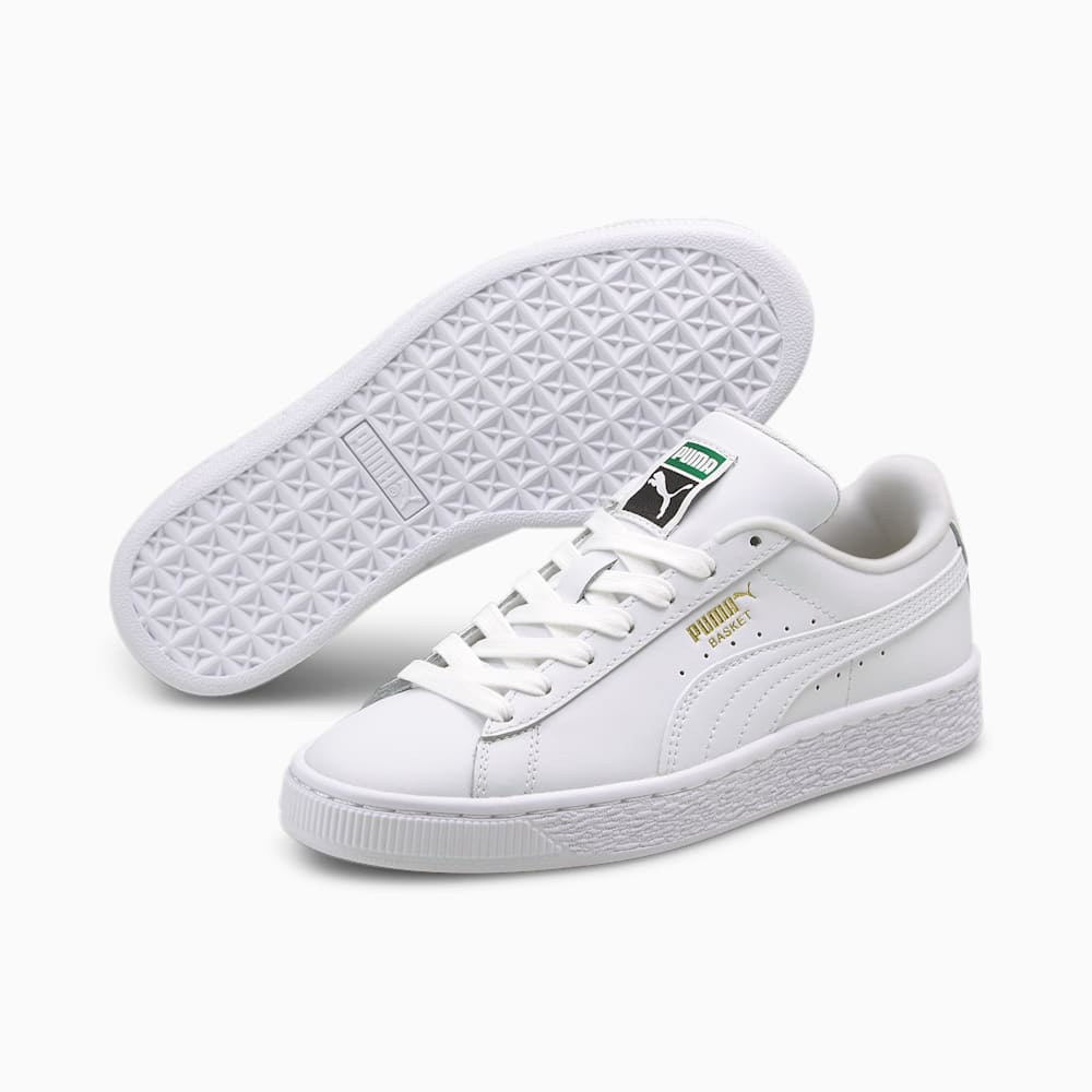 Puma Basket Classic XXI Big Kids Sneakers - White-White