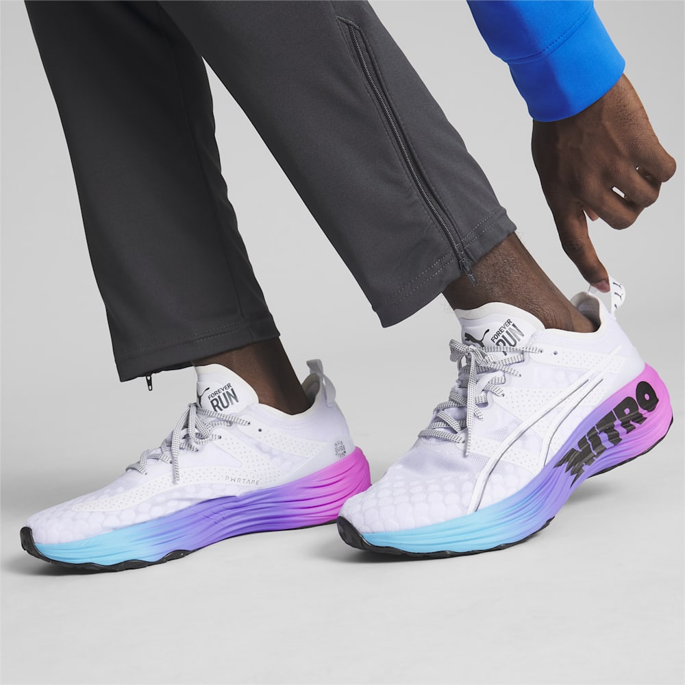 Puma ForeverRun NITRO™ SUNSET Running Shoes - White-Luminous Blue-Electric Orchid