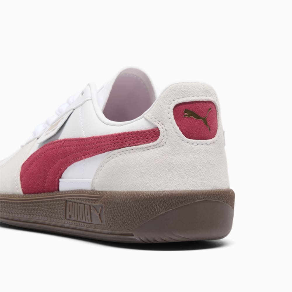 Puma Palermo Leather Sneakers - White-Vapor Gray-Club Red