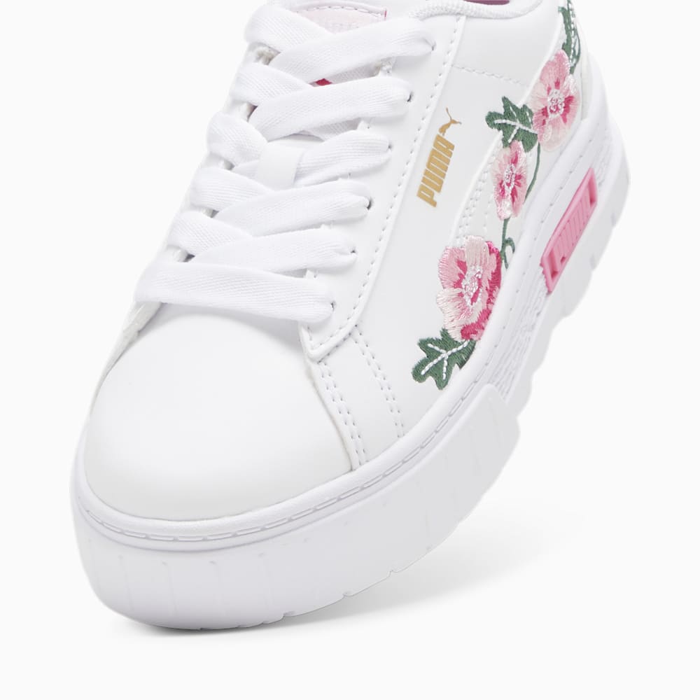 Puma Mayze Embroidery Little Kids Sneakers - White-Fast Pink-Vine