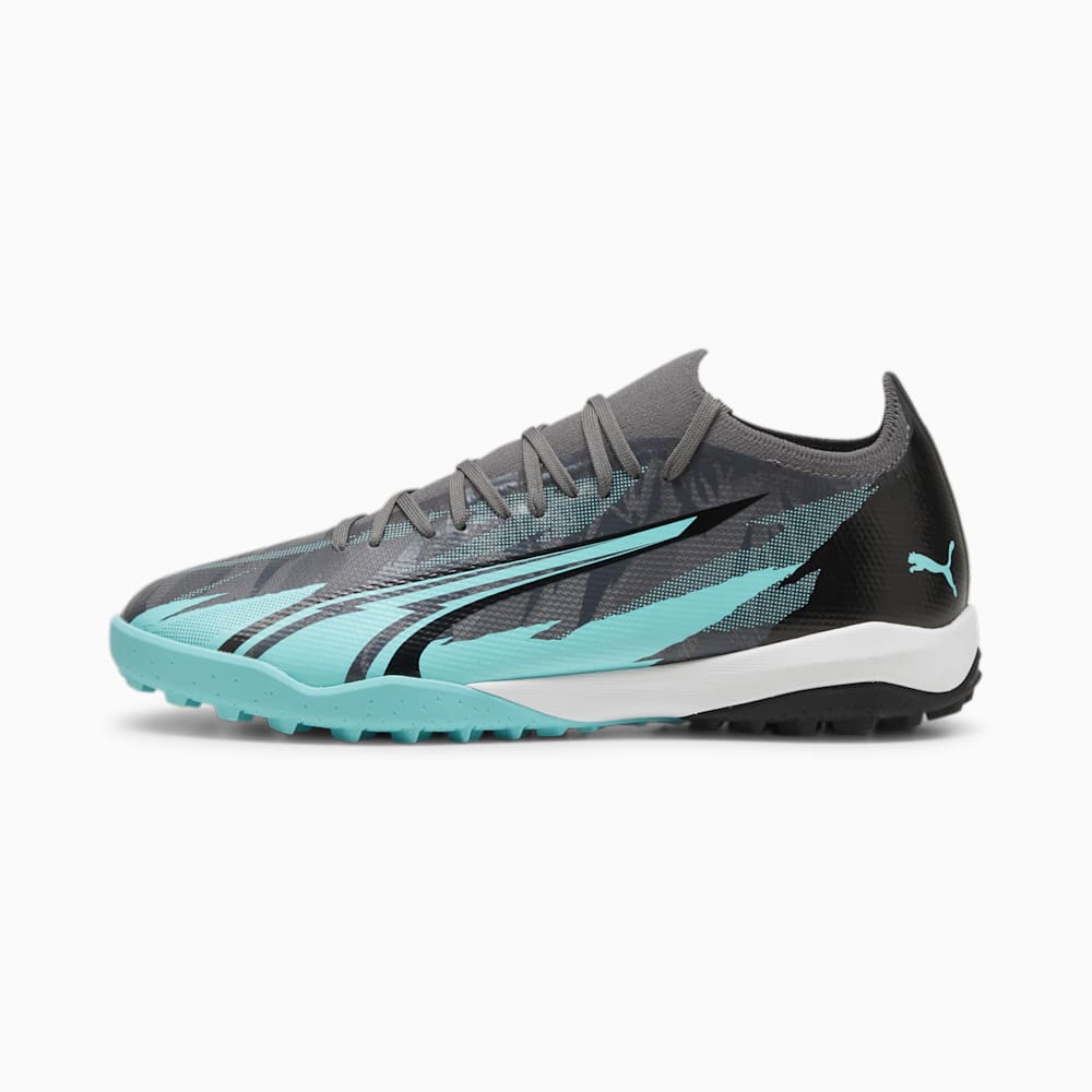 Puma ULTRA MATCH RUSH TT Soccer Cleats - Strong Gray-White-Elektro Aqua