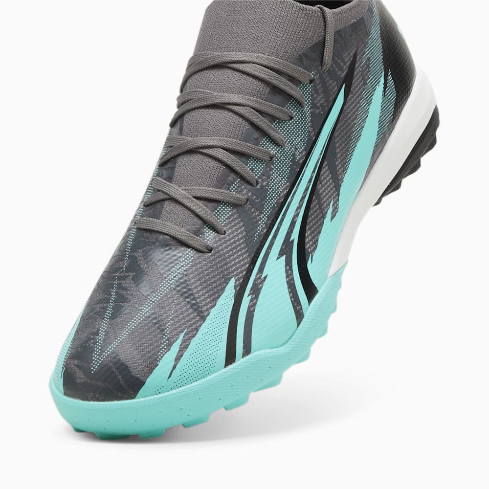 Puma ULTRA MATCH RUSH TT Soccer Cleats - Strong Gray-White-Elektro Aqua