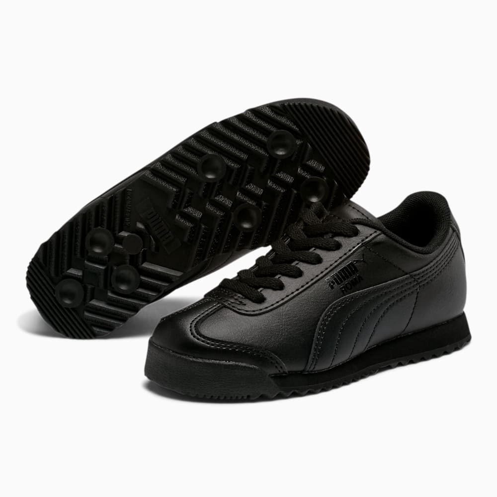 Puma Roma Basic Little Kids Shoes - Black-Black