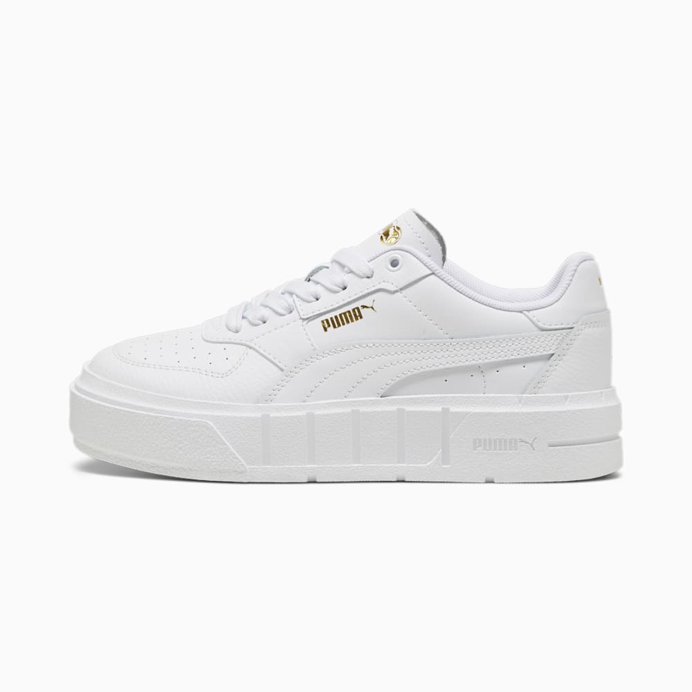 Puma PUMA Cali Court Big Kids Leather Sneakers - White-Gold