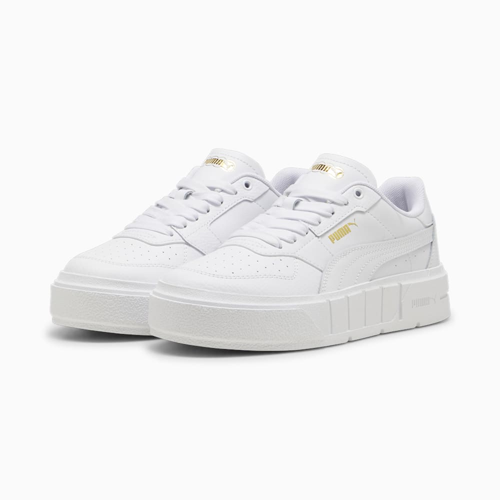 Puma PUMA Cali Court Big Kids Leather Sneakers - White-Gold