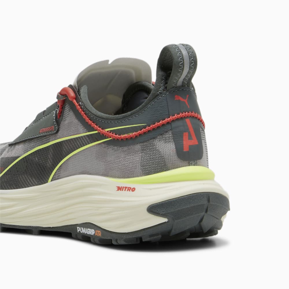 Puma SEASONS Voyage NITRO™ 3 Running Shoes - Mineral Gray-Active Red-Lime Pow