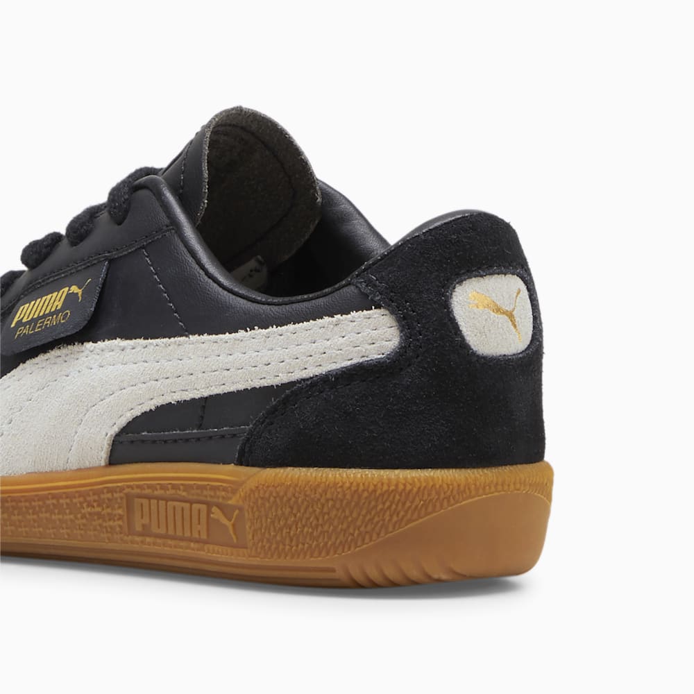 Puma Palermo Leather Little Kids Sneakers - Black-Feather Gray-Gum