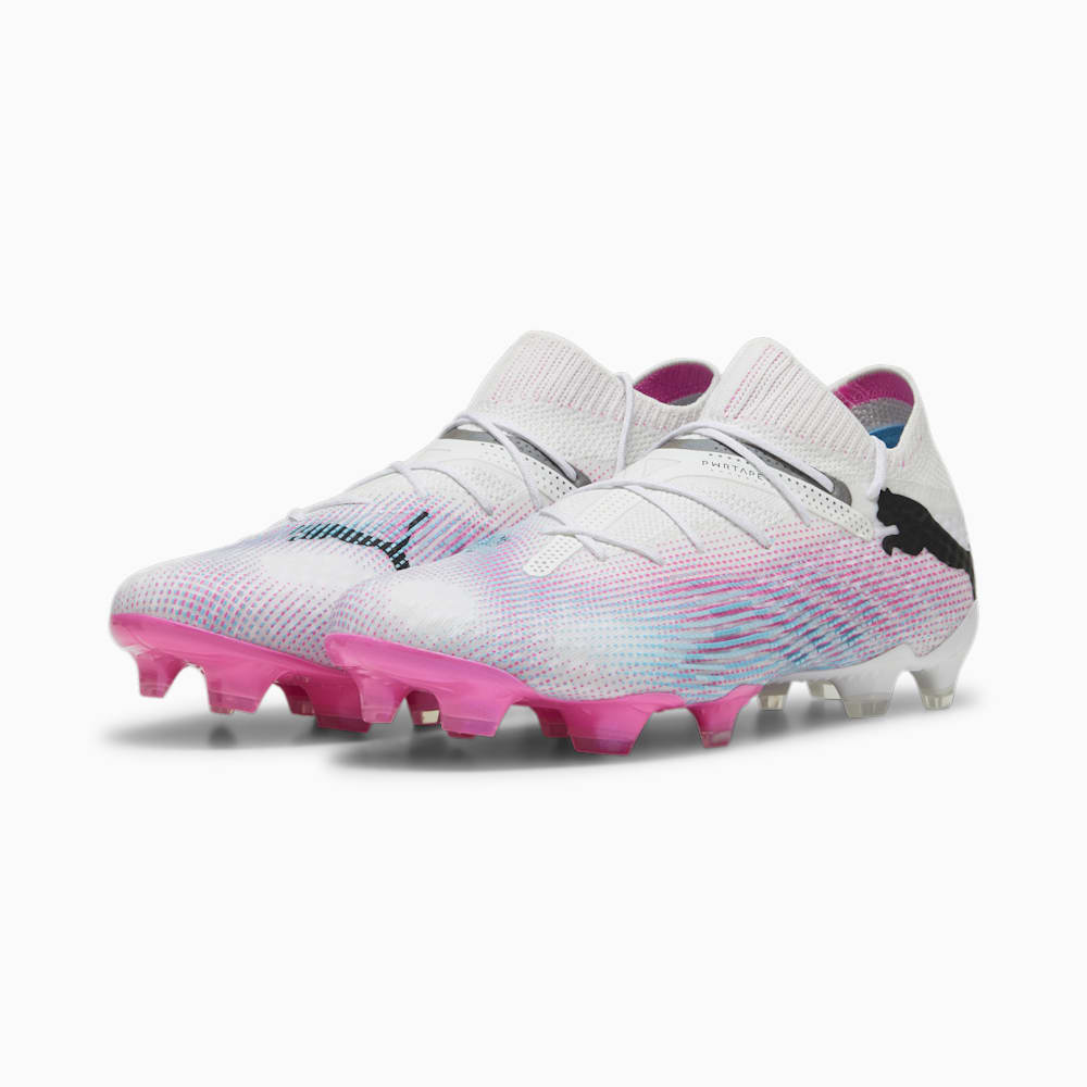 Puma FUTURE 7 ULTIMATE FG/AG Soccer Cleats - White-Black-Poison Pink