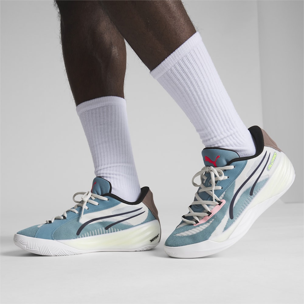 Puma All-Pro NITRO Basketball Shoes - Bold Blue-Dark Clove-Pro Green-Fire Orchid-Koral Ice