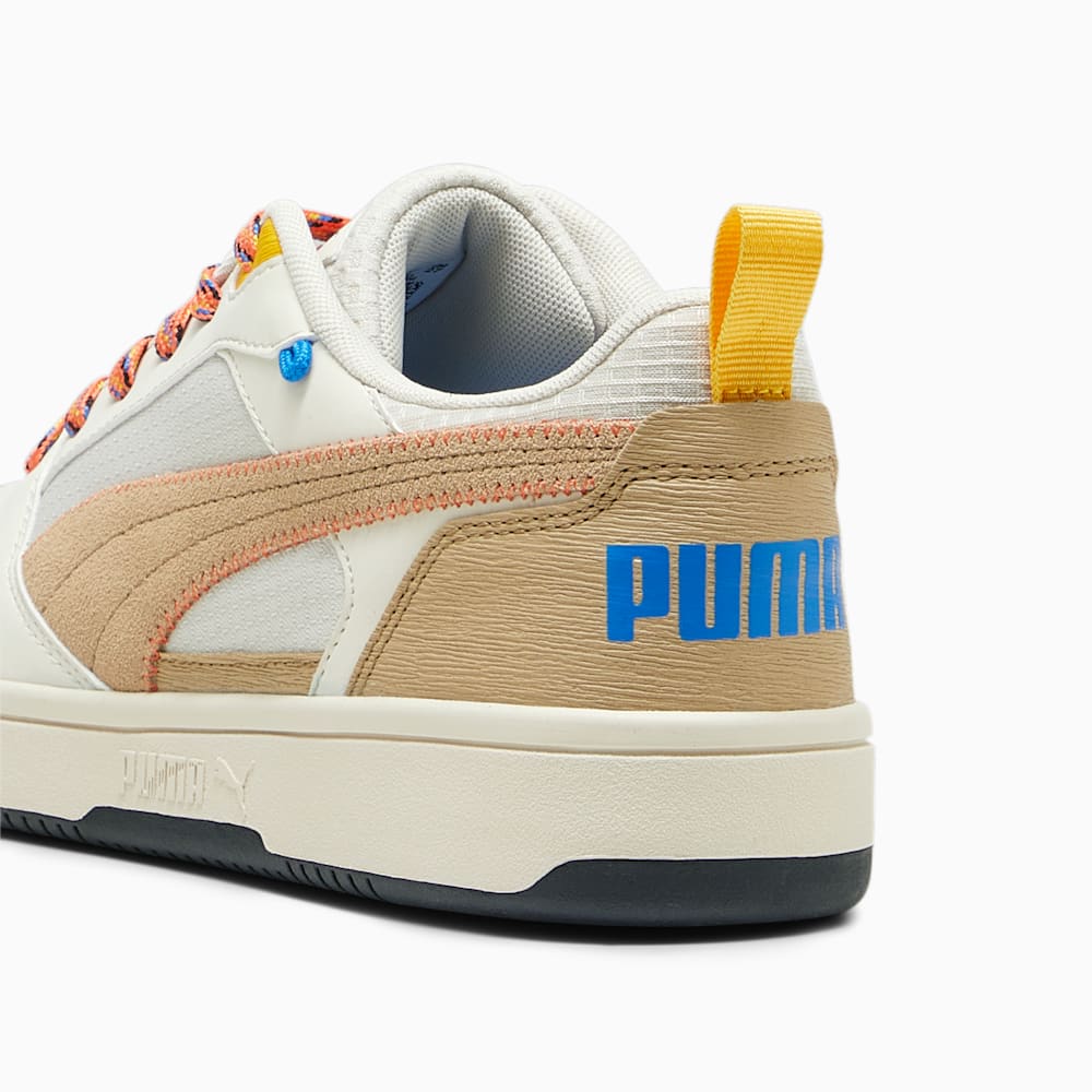 Puma Rebound v6 Low Open Road Sneakers - Alpine Snow-Sand Dune-Hot Heat-Yellow Sizzle-Ultra Blue