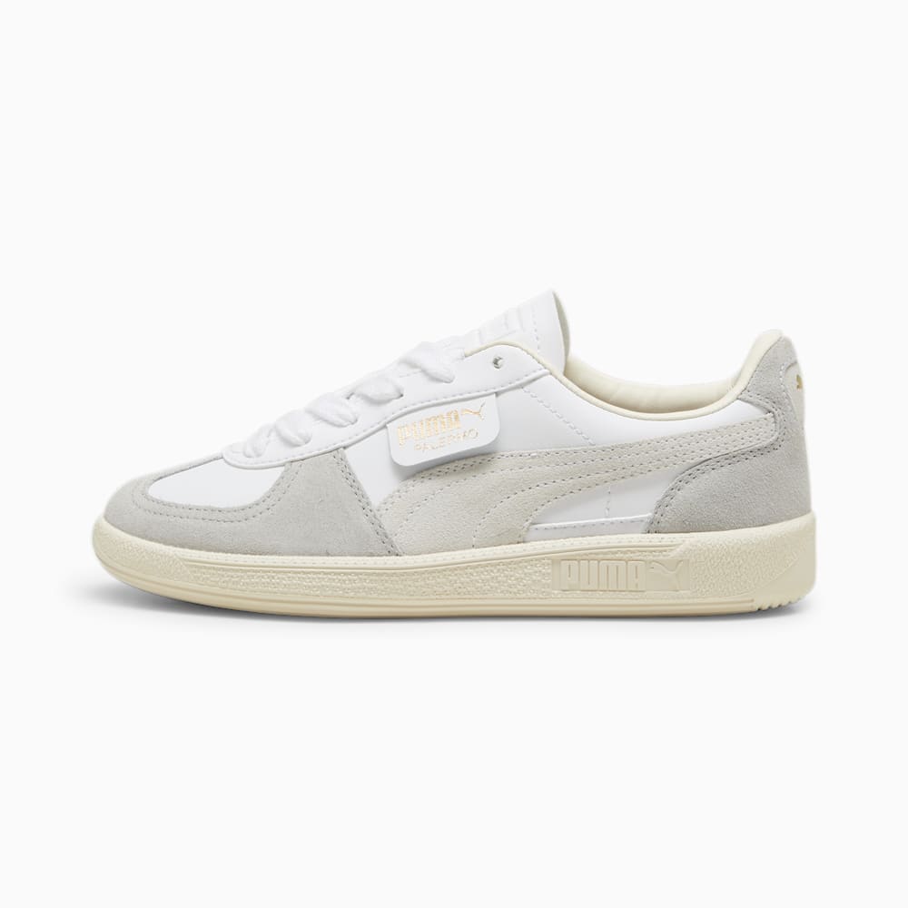 Puma Palermo Leather Big Kids Sneakers - White-Cool Light Gray-Sugared Almond