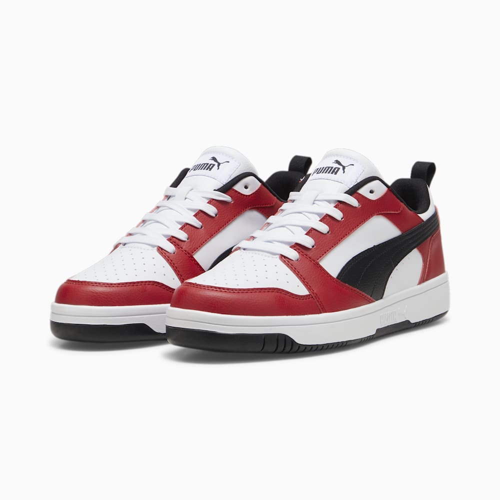 Puma Rebound V6 Low Sneakers - White-Black-Club Red