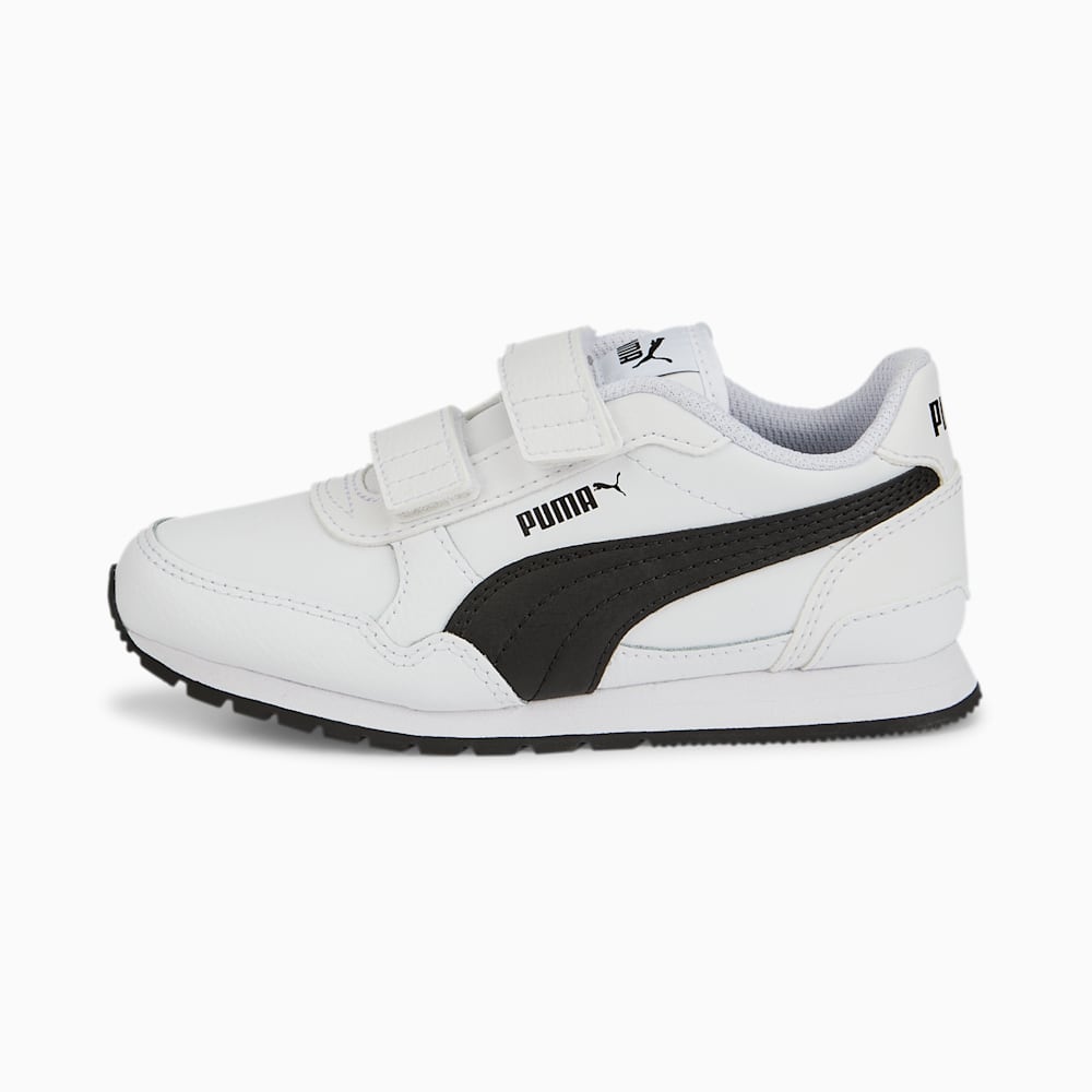 Puma ST Runner v3 Leather Little Kids Sneakers - White-Black