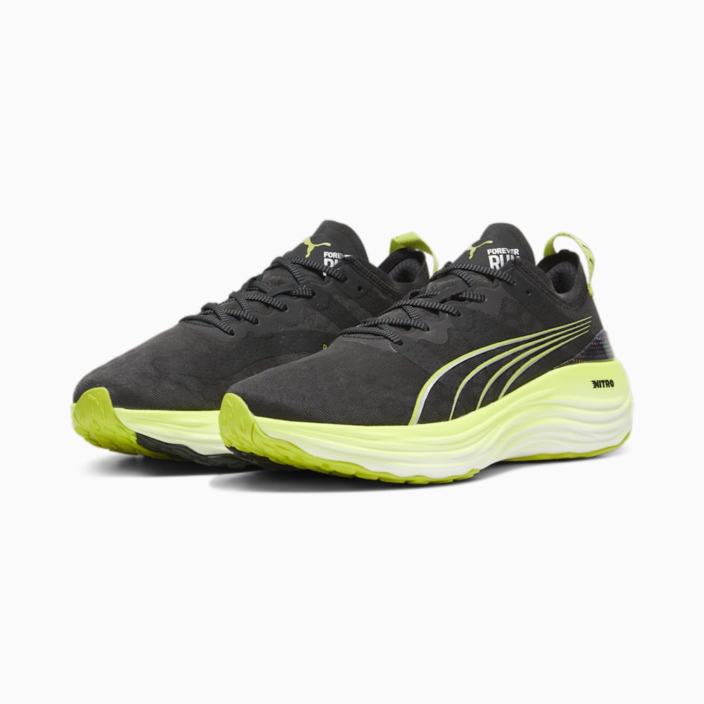 Puma ForeverRun NITRO™ Running Shoes - Black-Lime Pow-Mineral Gray