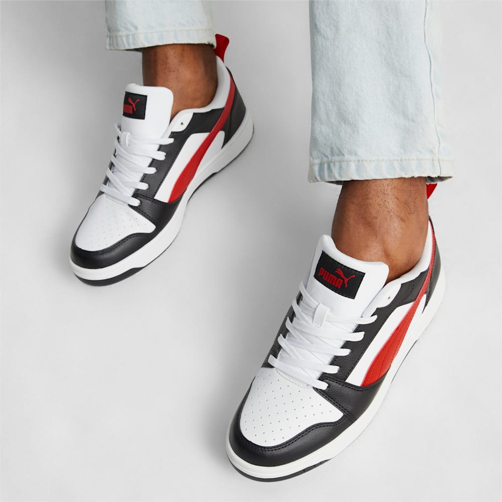 Puma Rebound V6 Low Sneakers - White-For All Time Red-Black