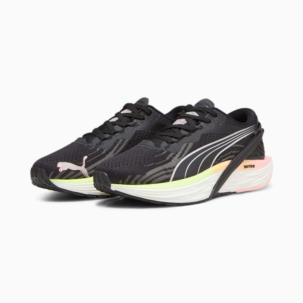 Puma Run XX NITRO™ 2 Running Shoes - Black-Koral Ice-Speed Green-Silver