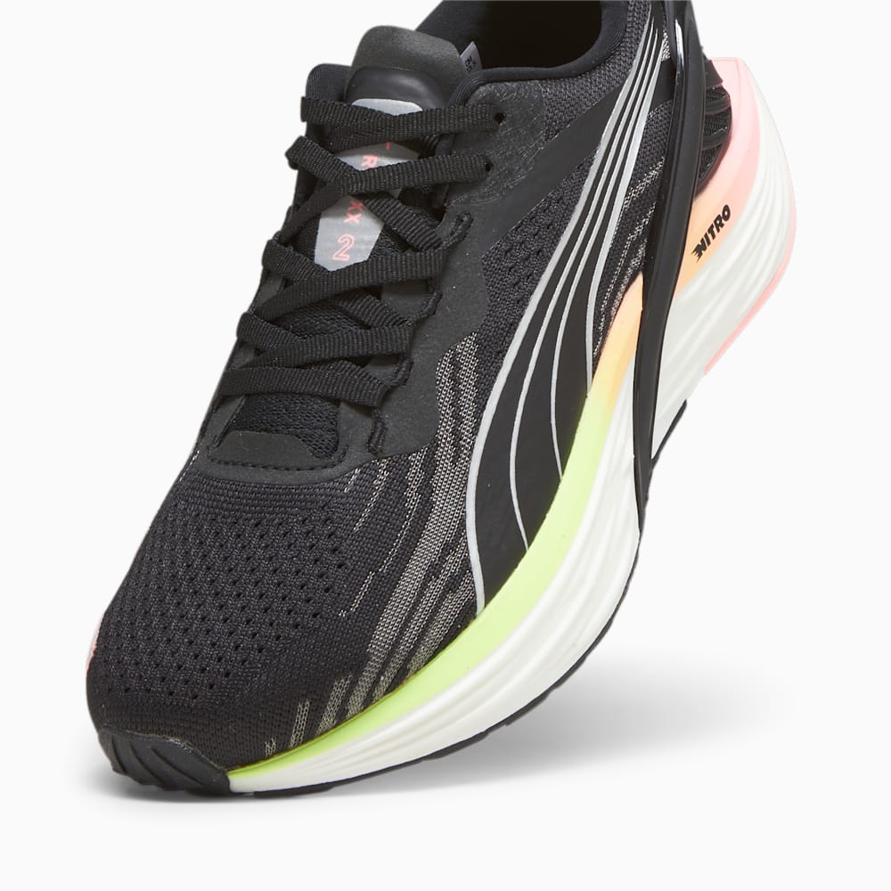 Puma Run XX NITRO™ 2 Running Shoes - Black-Koral Ice-Speed Green-Silver