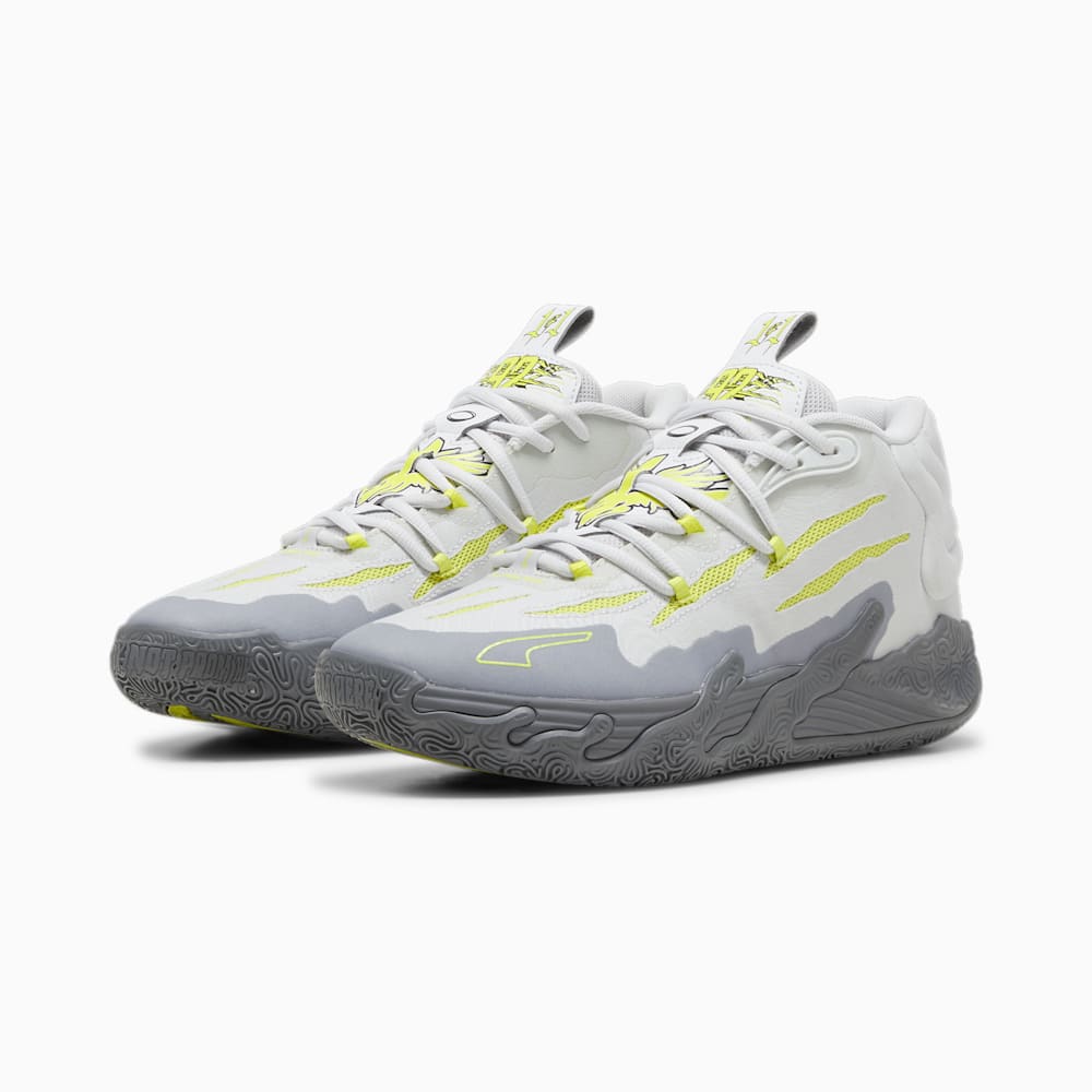 Puma x LAMELO BALL MB.03 Chino Hills Basketball Shoes - Feather Gray-Lime Smash