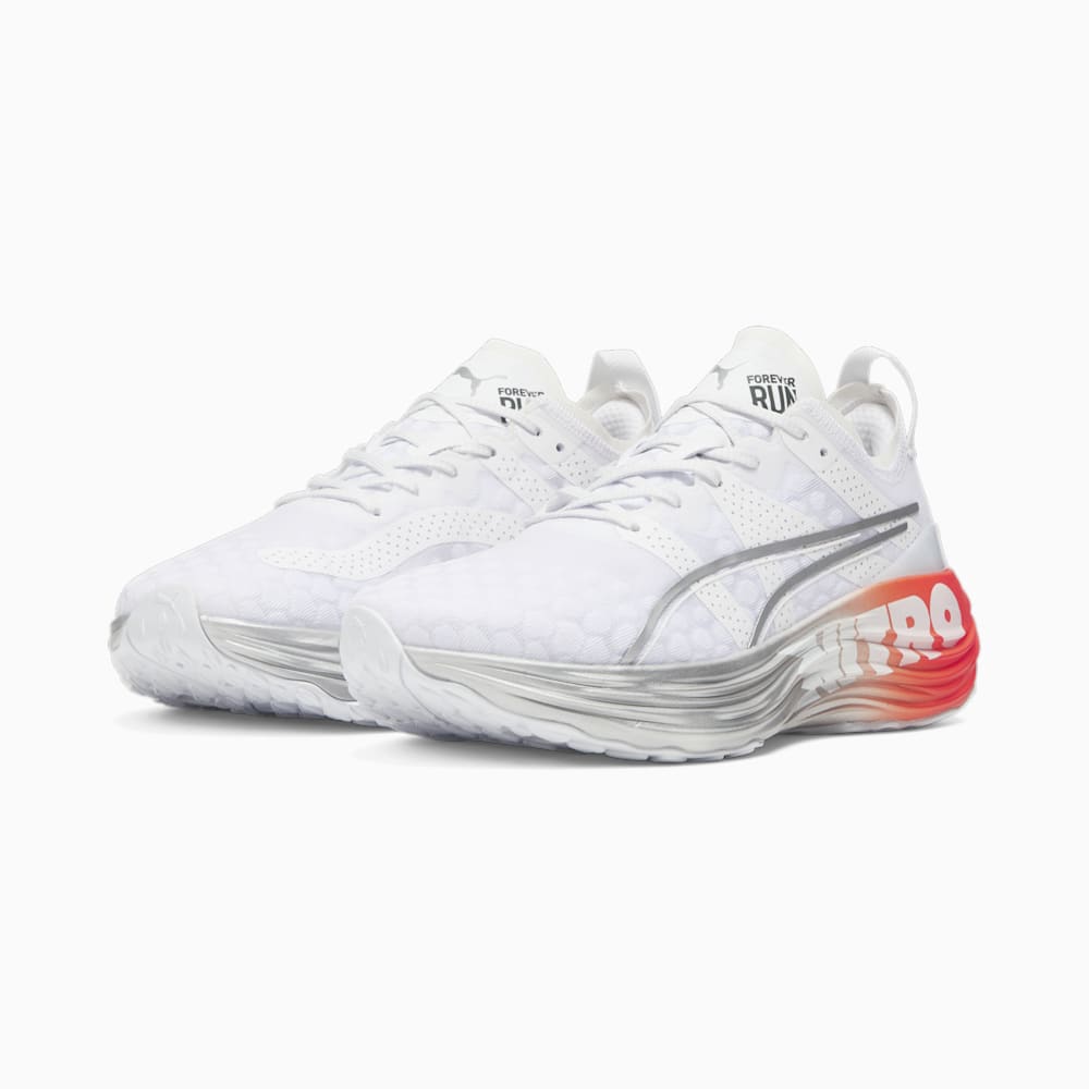 Puma ForeverRun NITRO™ Running Shoes - White-Silver-Cherry Tomato