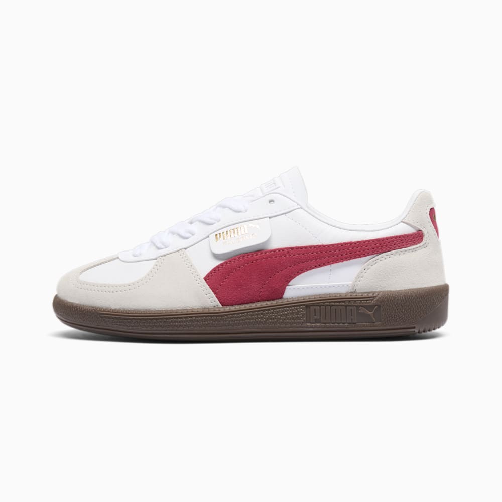 Puma Palermo Leather Sneakers - White-Vapor Gray-Club Red