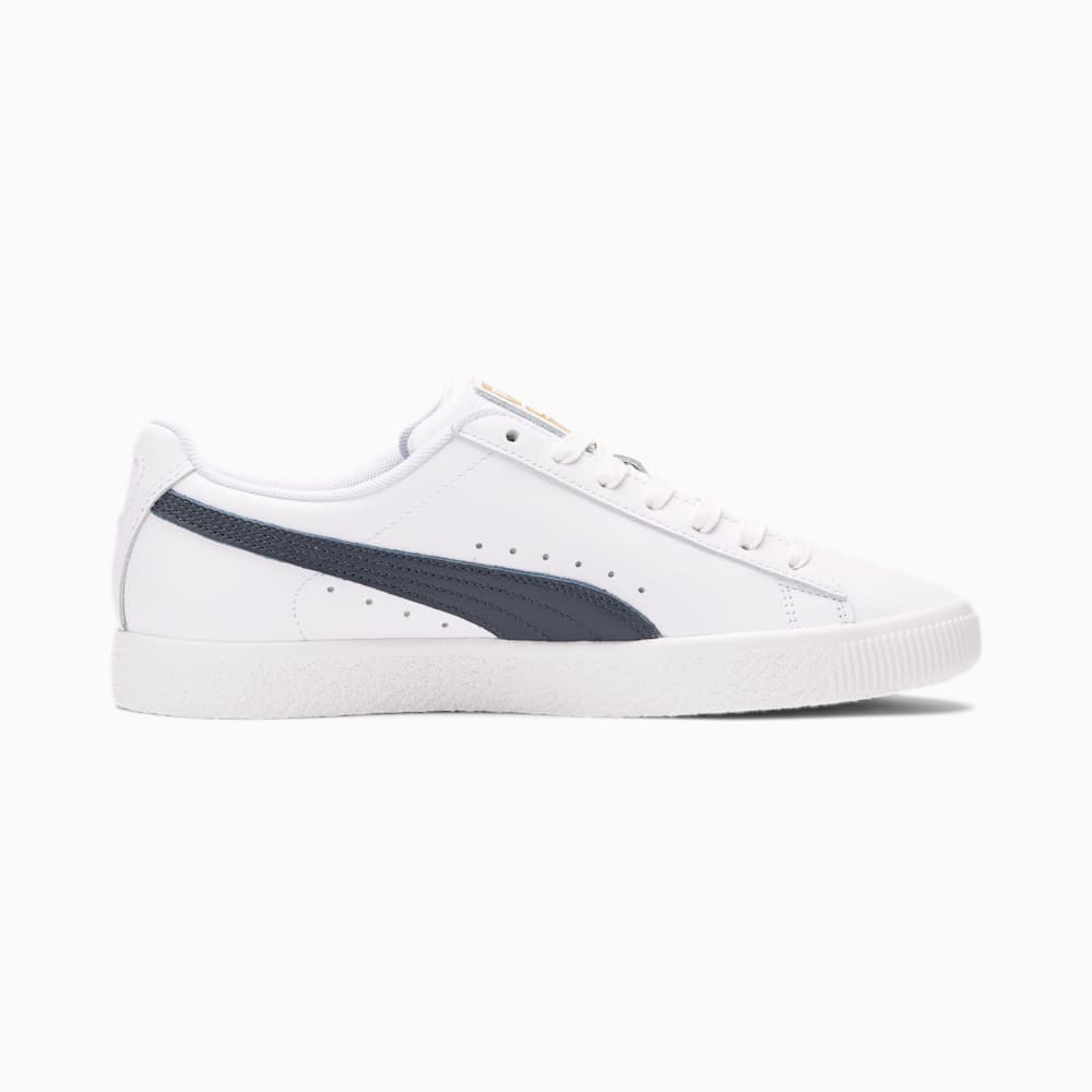 Puma Clyde Core Foil Sneakers - White-New Navy-Team Gold