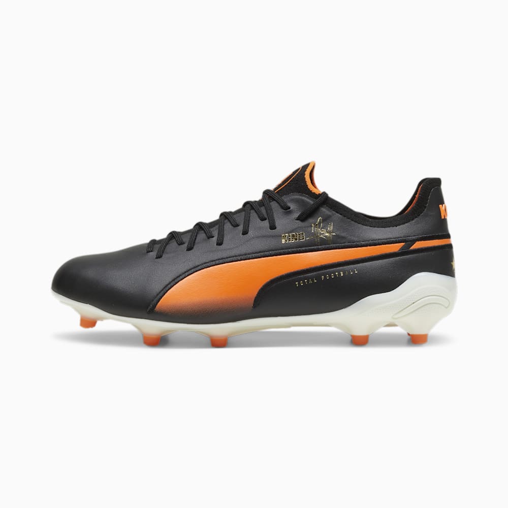 Puma KING ULTIMATE Cruyff FG/AG Soccer Cleats - Black-White-Rickie Orange-Gold-Frosted Ivory