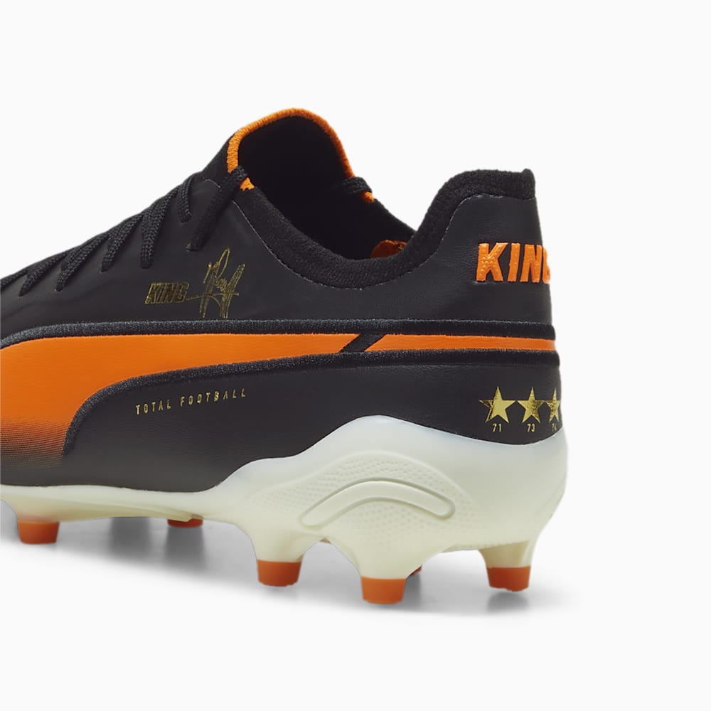 Puma KING ULTIMATE Cruyff FG/AG Soccer Cleats - Black-White-Rickie Orange-Gold-Frosted Ivory