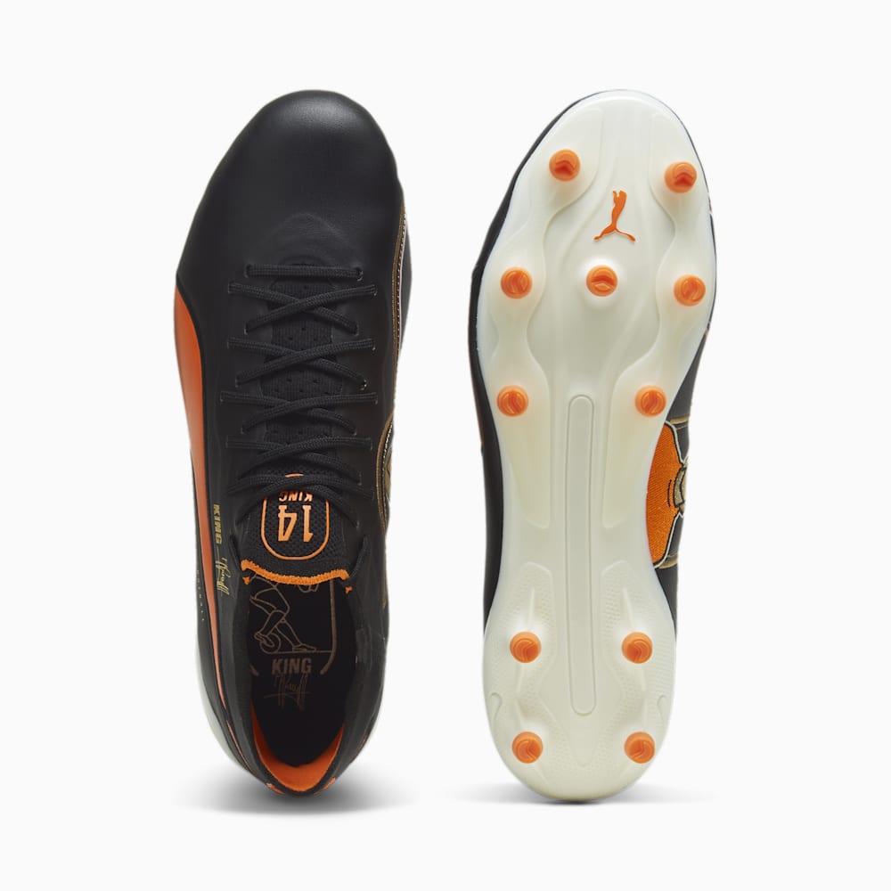 Puma KING ULTIMATE Cruyff FG/AG Soccer Cleats - Black-White-Rickie Orange-Gold-Frosted Ivory