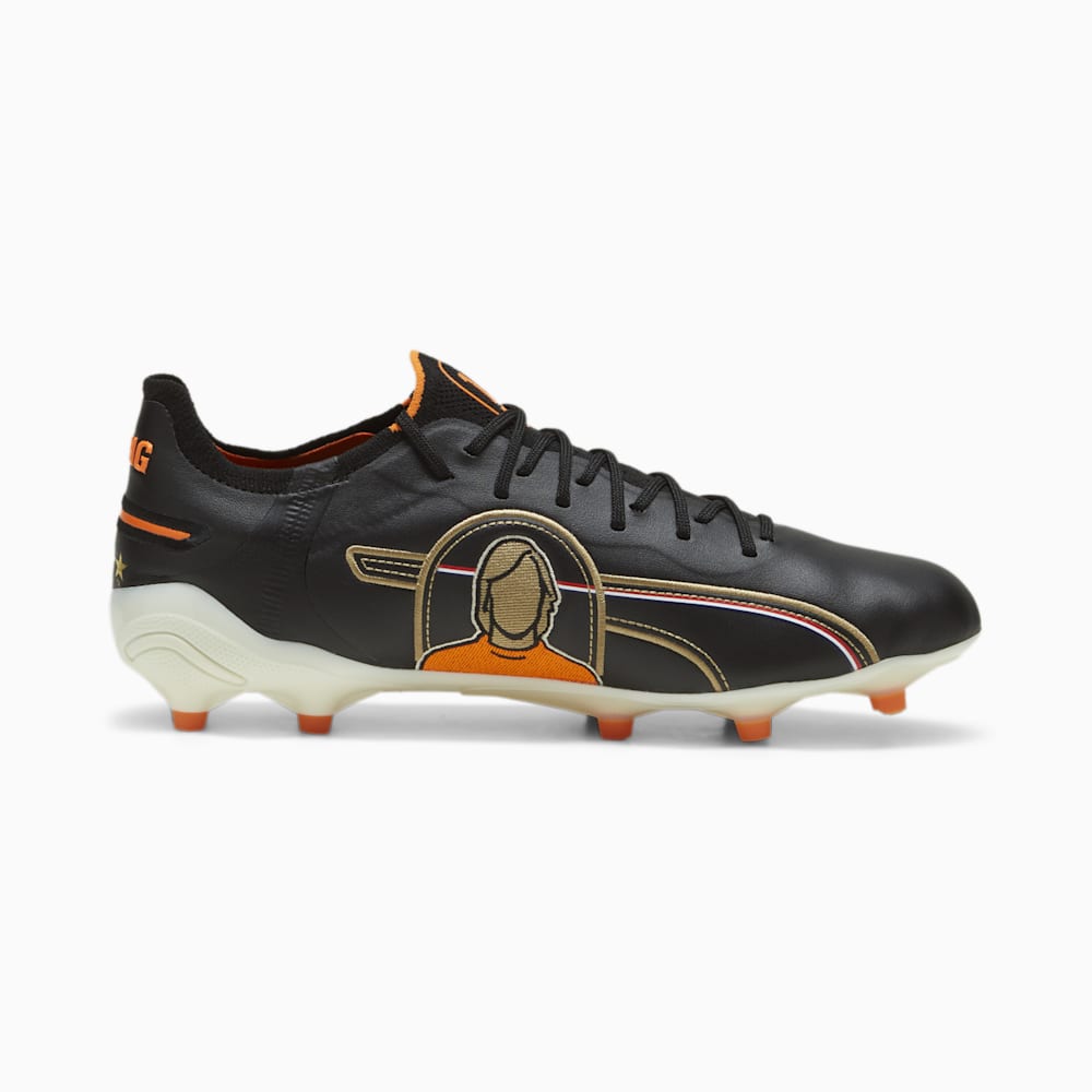 Puma KING ULTIMATE Cruyff FG/AG Soccer Cleats - Black-White-Rickie Orange-Gold-Frosted Ivory