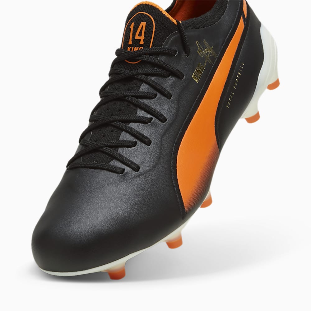 Puma KING ULTIMATE Cruyff FG/AG Soccer Cleats - Black-White-Rickie Orange-Gold-Frosted Ivory