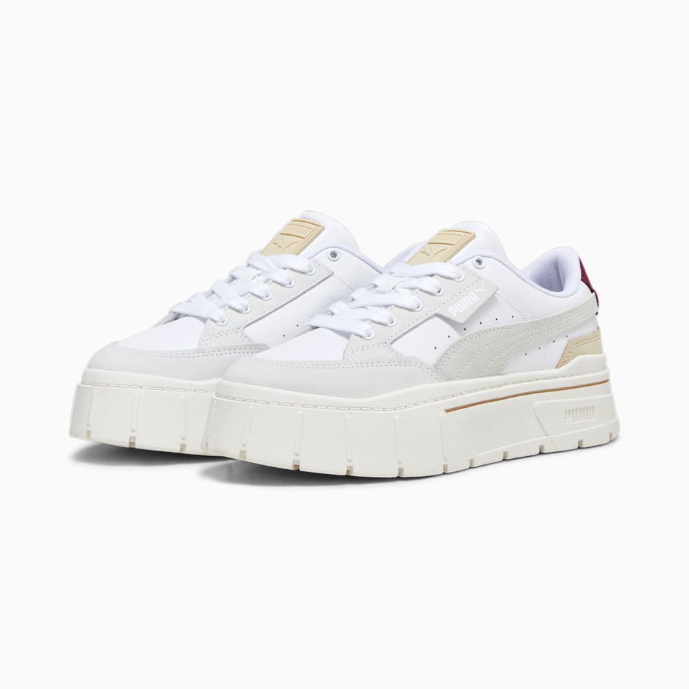 Puma Mayze Stack Luxe Sneakers - White-Warm White-Dark Jasper