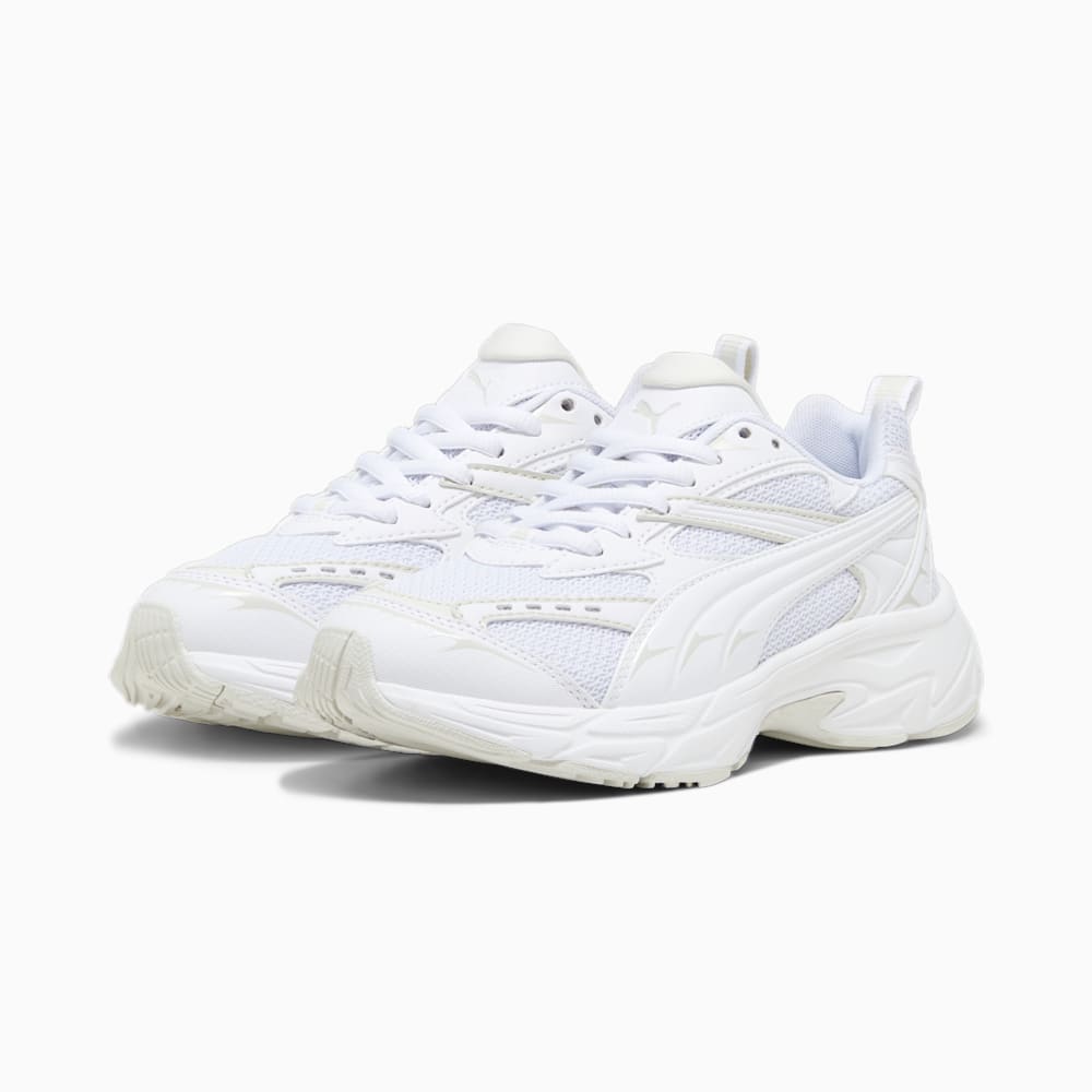 Puma Morphic Base Big Kids Sneakers - White-Sedate Gray