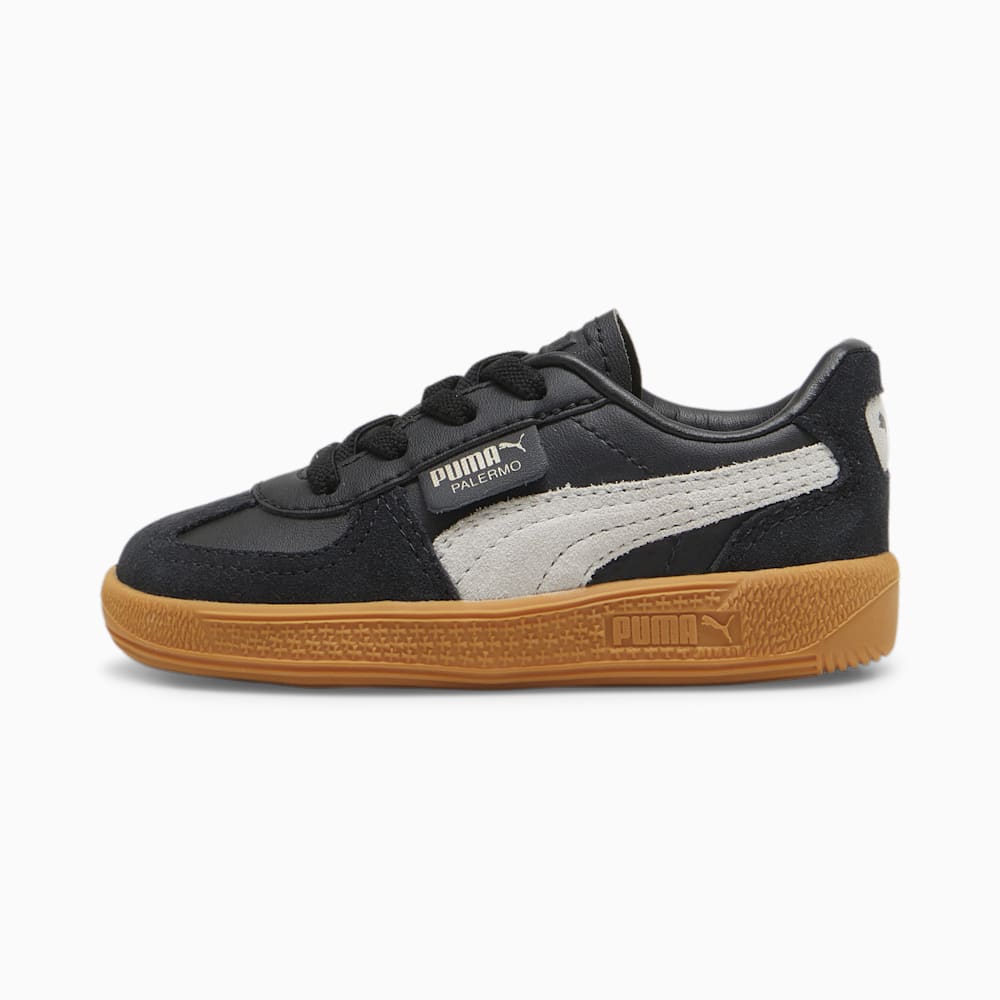 Puma Palermo Leather Toddlers' Sneakers - Black-Feather Gray-Gum