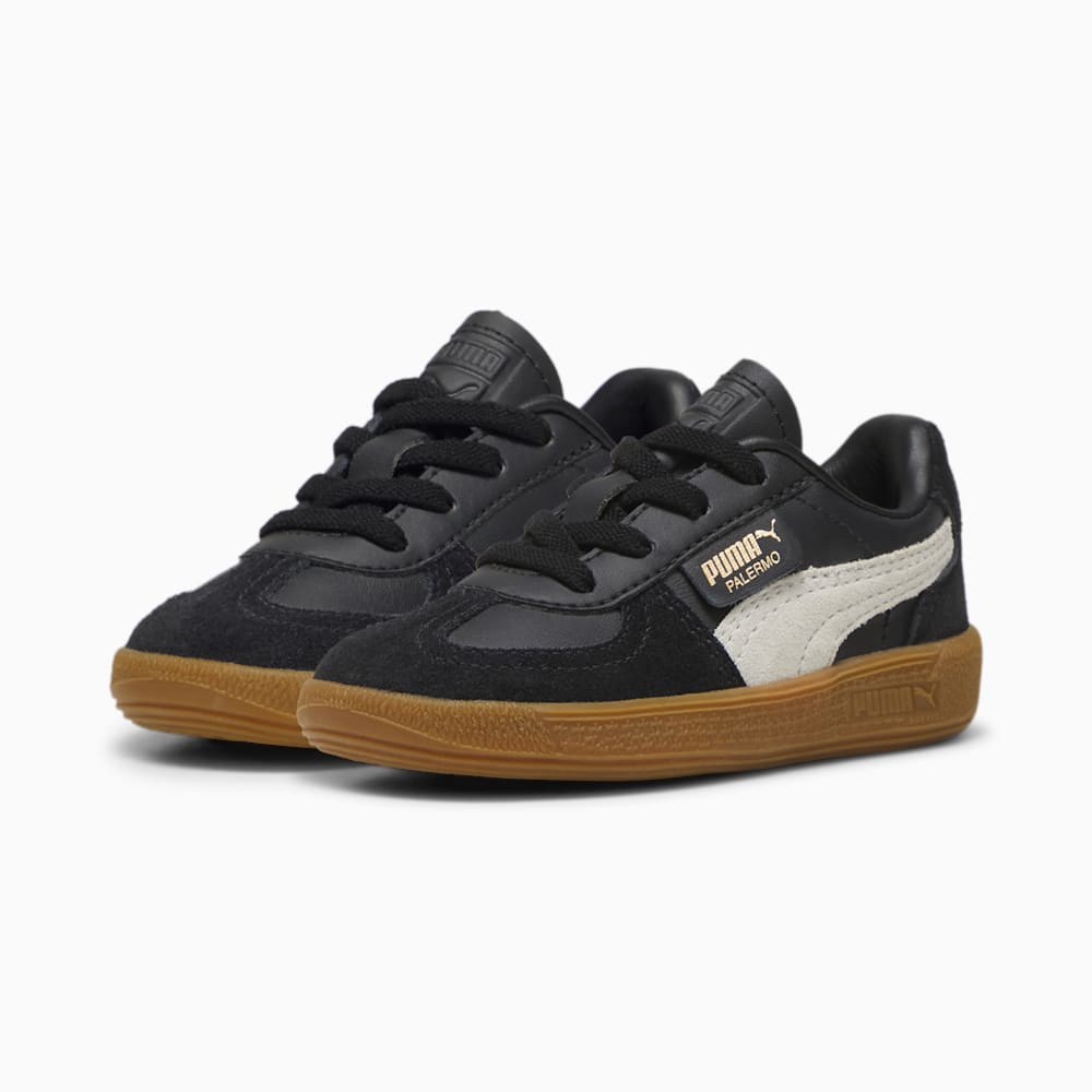 Puma Palermo Leather Toddlers' Sneakers - Black-Feather Gray-Gum