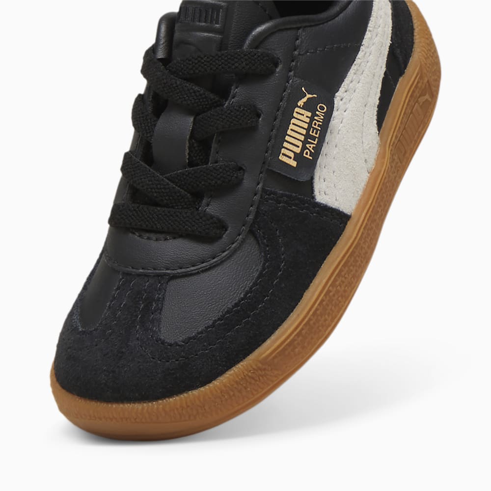 Puma Palermo Leather Toddlers' Sneakers - Black-Feather Gray-Gum