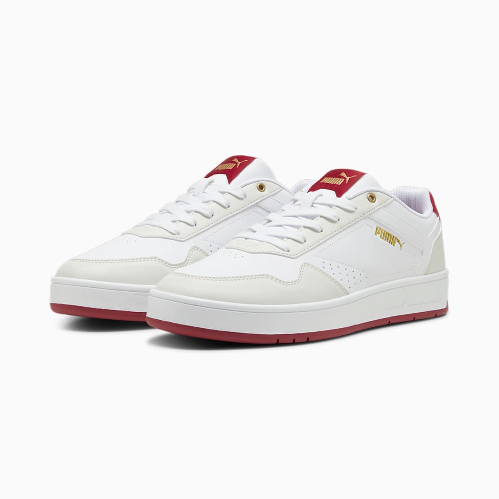 Puma Court Classic Sneakers - White-Vapor Gray-Club Red