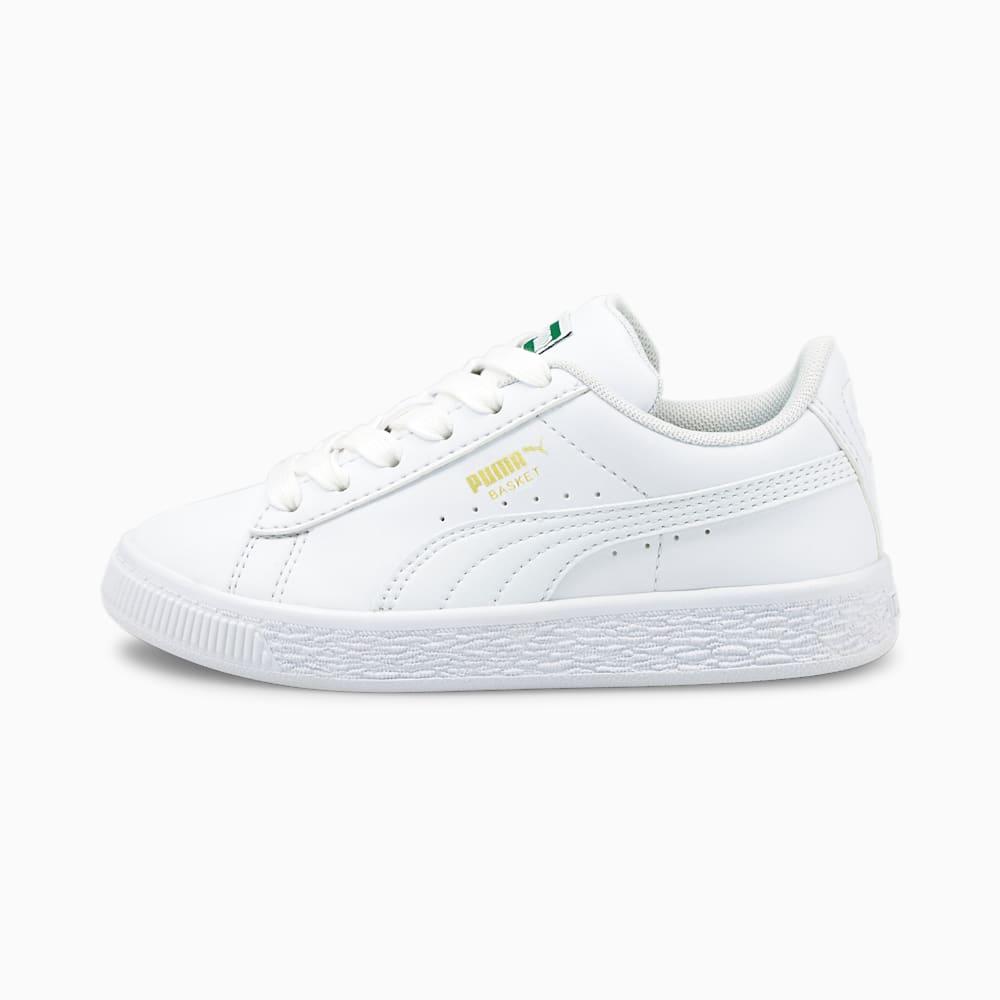 Puma Basket Classic XXI Little Kids Shoes - White-White