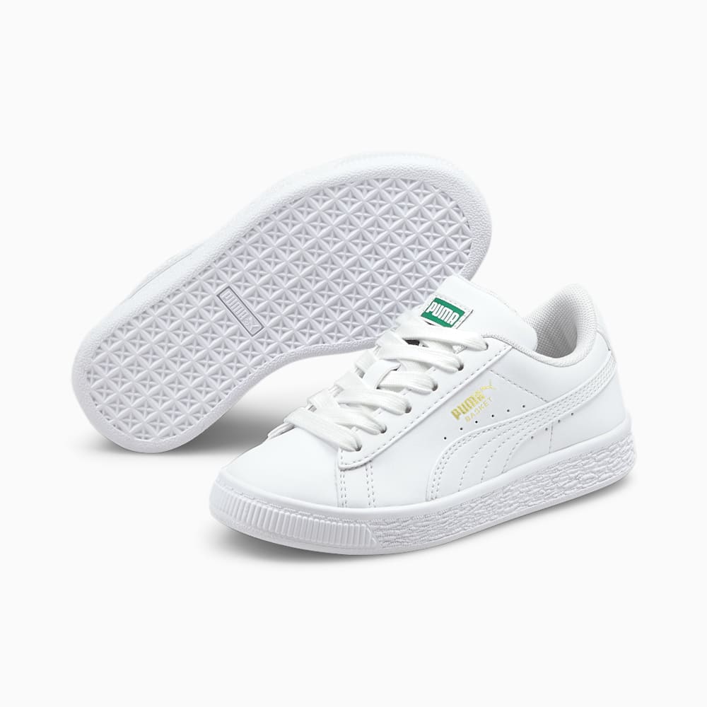 Puma Basket Classic XXI Little Kids Shoes - White-White